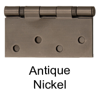 Antique Nickel Square Hinge | Bayer Built Woodworks